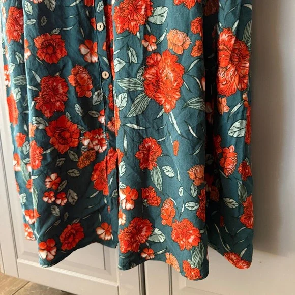 Baltic‎ Born Botega Jade Floral Midi Dress, Green Orange, L(NWOT) - Picture 15 of 15
